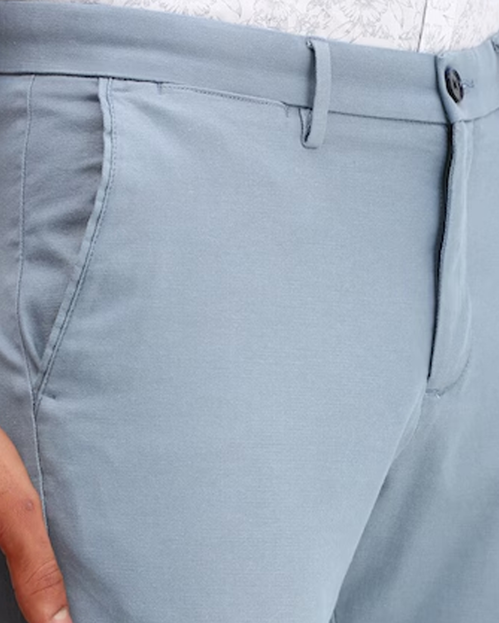 Men Blue Regular Fit Textured Casual Trousers