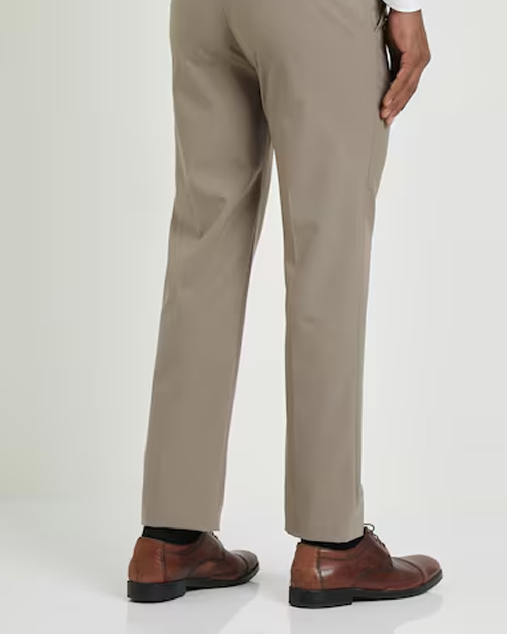 Men Brown Regular Fit Textured Formal Trousers