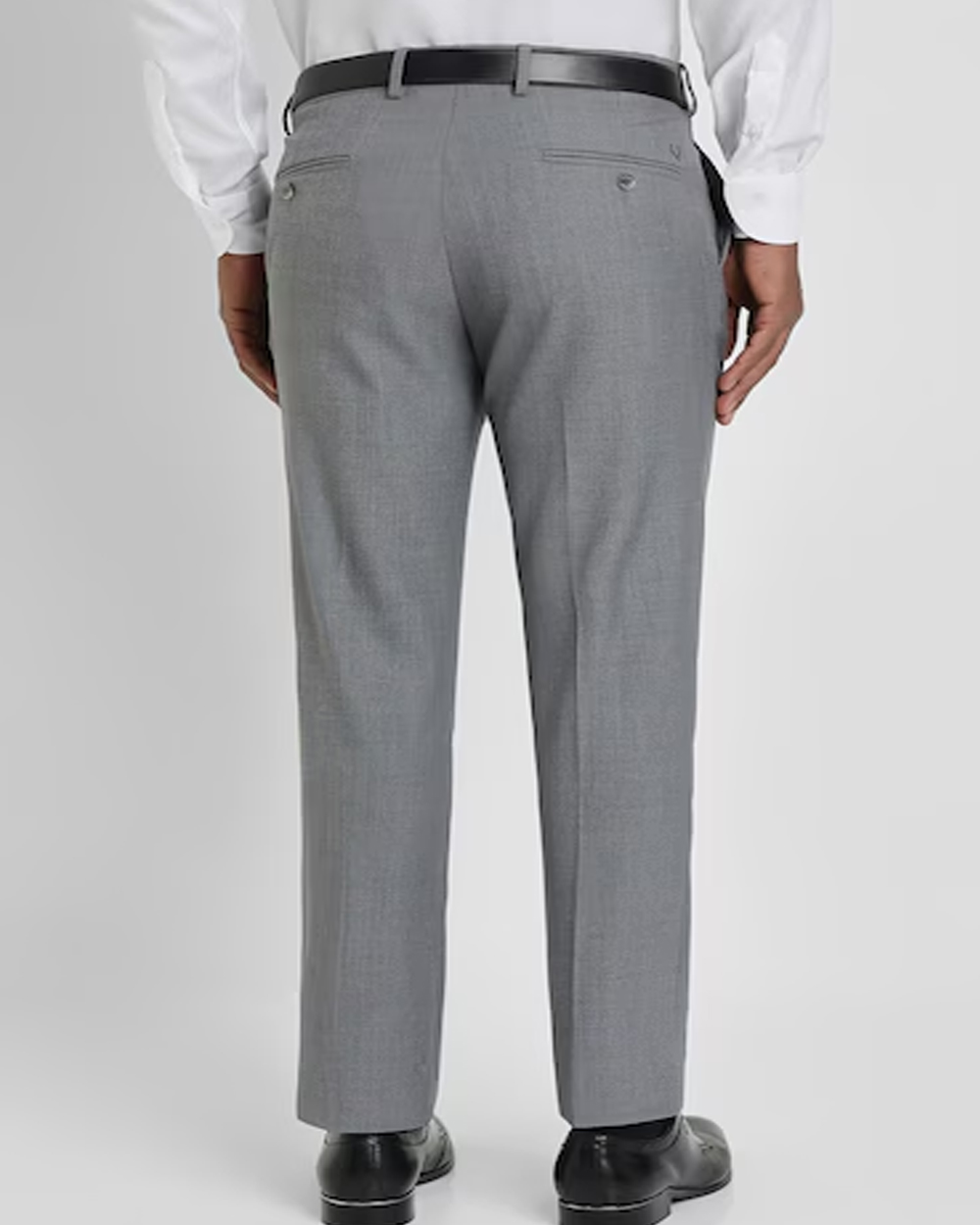 Men Grey Slim Fit Textured Formal Trousers